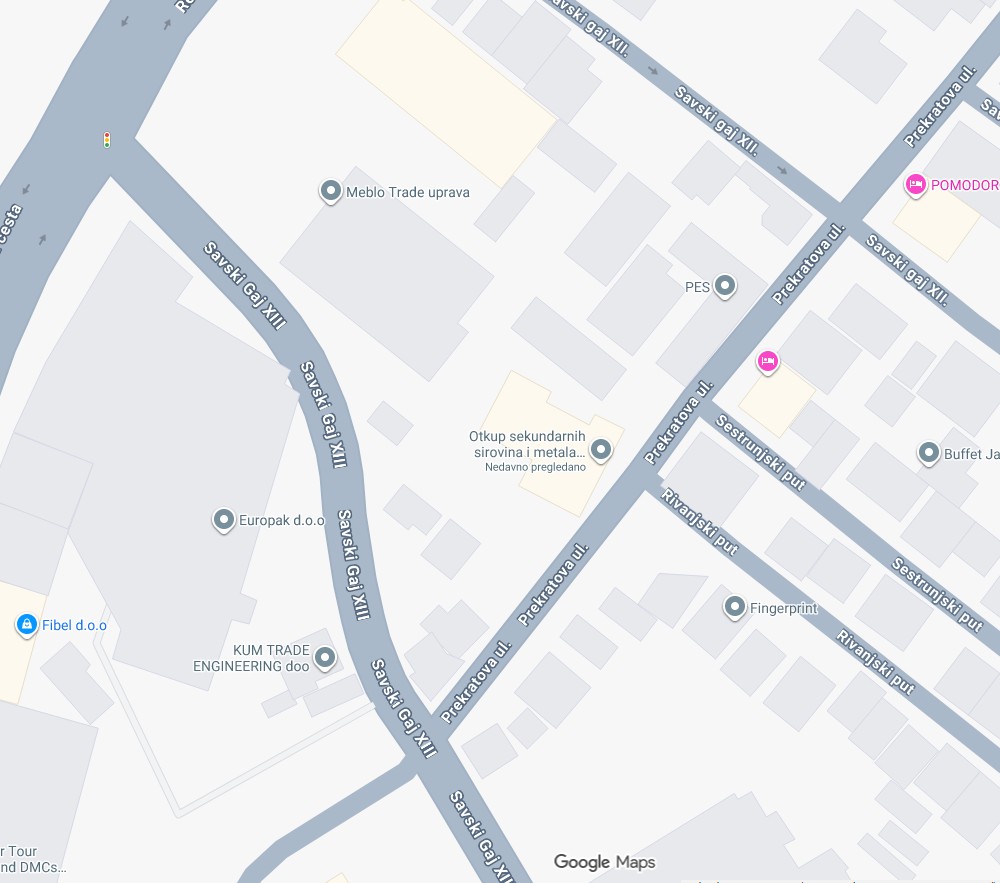 Lokacija poslovnice P.J. Prekratova 66